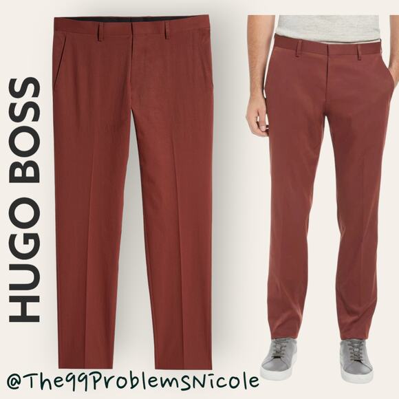 Hugo Boss Genius Trousers in Rust/Copper - Picture 8 of 10